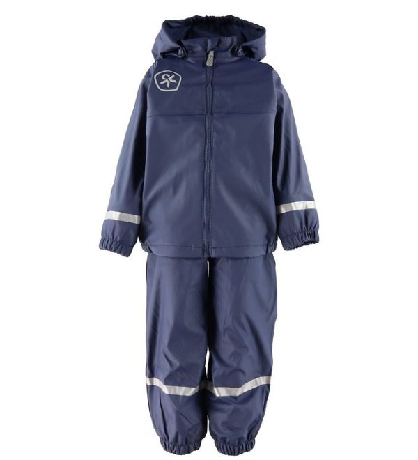 Color Kids Regntøj m. Seler/Fleece - PU - Dress Blues